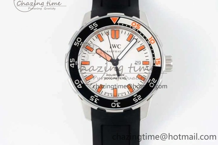 MIROTIME 0120 Aquatimer Automatic SS RSF 1:1 Best Edition White Orange Dial on Black Rubber Strap A Supportive 7069